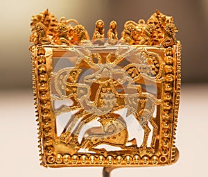 Goldsmithery from ancient Colchis, now Georgia country. Earlist example of golden patterns. Georgian National Museum