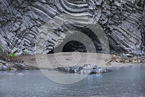 Gole dellâ Alcantara gorge with river Alcantara close to Taormina, Sicily Italy