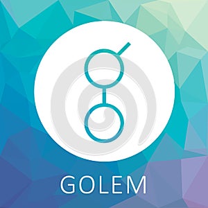 Golem GNT decentalized worldwide supercomputer and criptocurrency vector logo