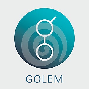 Golem GNT decentalized worldwide supercomputer and criptocurrency vector logo