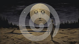 Golem Haunted By The Moon: Surrealistic Grotesque Art Inspired By Hugo Simberg