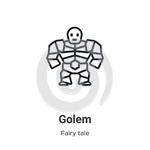 Golem outline vector icon. Thin line black golem icon, flat vector simple element illustration from editable fairy tale concept