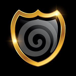 Golen Luxury Shield Vector Icon