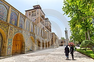 Golestan Palace visitors by the Edifice of the Sun