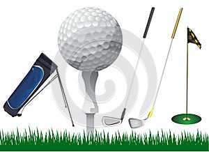 Golf accessories vector