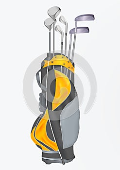 Golf bag with clubs