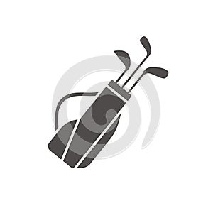 Golf bag with clubs icon