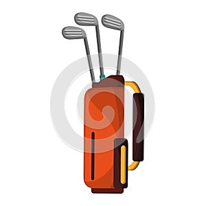 Golf bag with clubs symbol