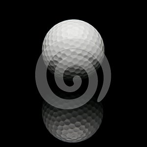 Golf ball on black background