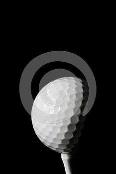 Golf ball black background