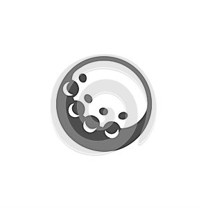 Golf ball,black and white,icon, symbol, object sport illustration