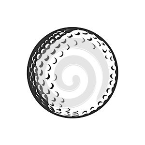 Golf Ball Black and White Illustration