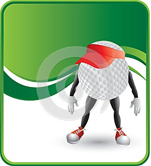 Golf Ball Character with visor