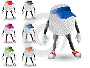 Golf Ball Character with visors