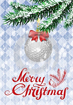Golf ball on christmas tree