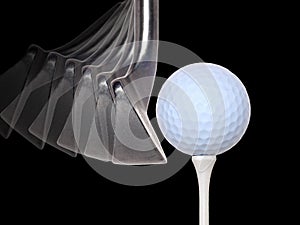 Golf ball and club