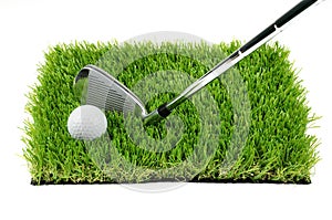 Golf ball and club