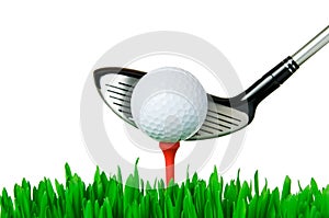 Golf ball and club