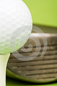 Golf ball and club