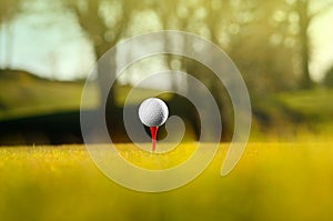 Golf ball on course