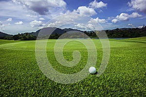 Golf ball on course