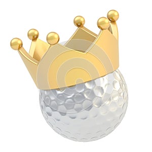 Golf ball in the crown isolated