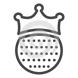 Golf ball with crown line icon, sports concept, King of golf sign on white background, golfball wearing crown icon in