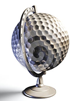 Golf ball desktop globe conceptual image