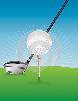 Golf Ball and Driver Illustration