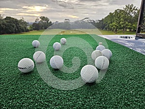 Golf ball on driving range