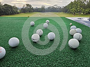 Golf ball on driving range