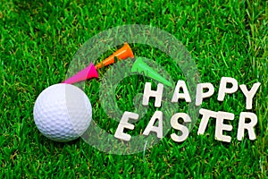 Golf ball on Easter holiday