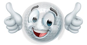 Golf Ball Emoticon Face Emoji Cartoon Icon photo