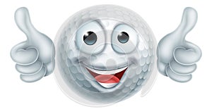 Golf Ball Emoticon Face Emoji Cartoon Icon photo