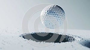 golf ball falling. golf hole edge ball falling over