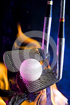 Golf ball and fire