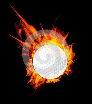 Golf ball on fire