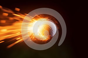 Golf ball fire flame. Generate Ai