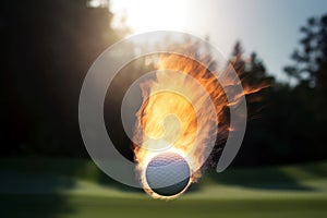 Golf ball fire. Generate Ai