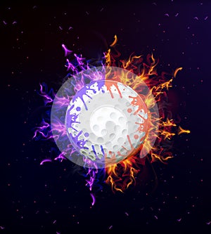 Golf ball on fire