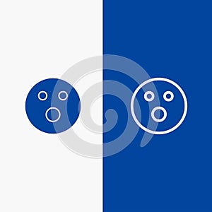 Golf ball, Foul, Sport, Game Line and Glyph Solid icon Blue banner Line and Glyph Solid icon Blue banner