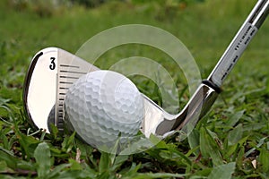 Golf ball and golf iron club