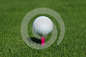 Golf ball on the grass