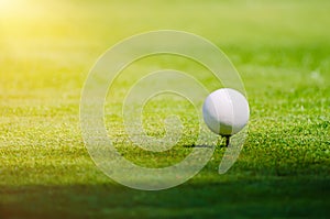 Golf ball on grass