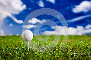 Golf ball on grass