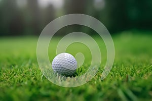 Golf ball grass outdoor. Generate Ai