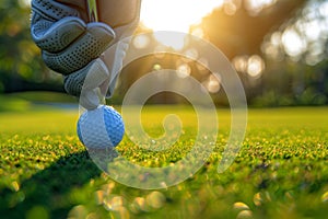 Golf ball on the green