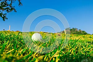 Golf ball on the green