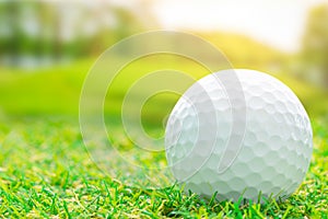 Golf ball on green course outdoor sport