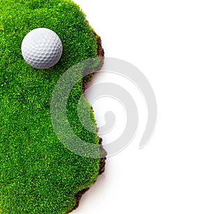 Golf ball on green grass